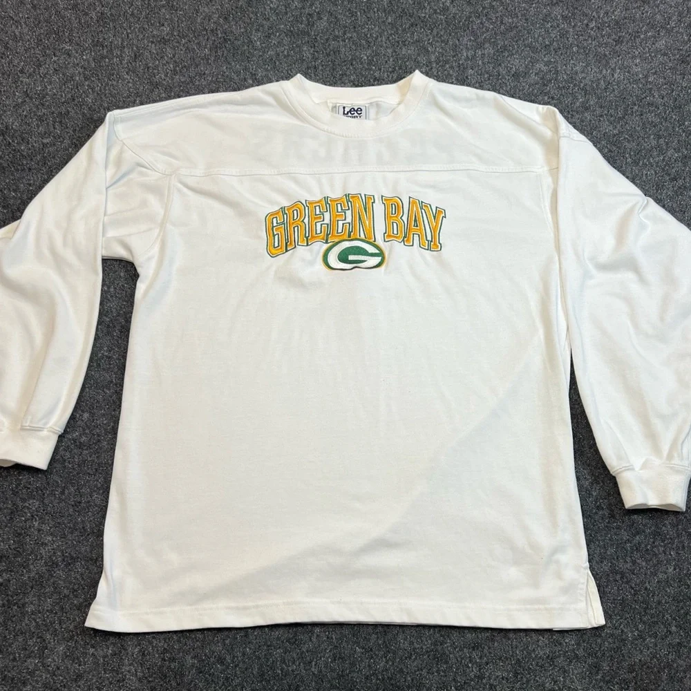 Green Bay Packers Lee Sport Long Sleeve Tee XL Embroidered Logo Vintage - Picture 1 of 7